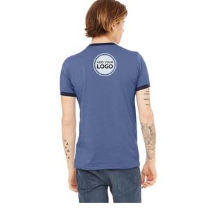 Camiseta con timbre superior de algodón informal en contraste para hombre y mujer, diseña tu propio logotipo personalizado, camisetas con timbre, camiseta con timbres - Product Image 2