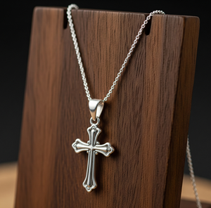 Hot Selling High Quality 925 <b>Sterling</b> <b>Silver</b> Necklace with Vermeil <b>Cross</b> <b>Pendant</b> Fine Gold Plated Link Chain Daily Wear Gift - Product Image 2