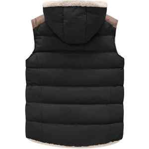 Gilet matelassé noir avec logo personnalisé en gros Gilet matelassé avec fermeture éclair Gilet matelassé avec poches latérales en gros - Product Image 2