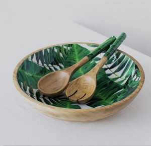 Paquete de dos cuencos de madera desechables ecológicos, utensilios de cocina hechos a mano biodegradables, ensalada sostenible, servicio de frutas, Apto para lavavajillas - Product Image 1