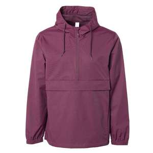 Chaquetas Anorak informales personalizadas para hombre al por mayor tela tejida ligera media cremallera cortavientos cuello levantado transpirable - Product Image 5