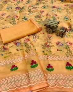 Designer indien à la mode vêtements de mariage et de fête chemisier saree en mousseline de soie à imprimé floral pour les femmes qualité d'exportation assurée - Product Image 5