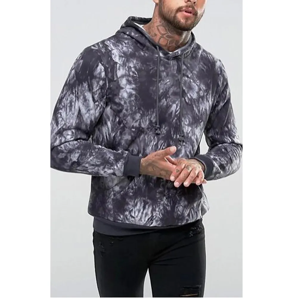 10% pamuk malzeme toptan özel Hip Hop baskı kazak batik Hoodie nefes hızlı kuru erkekler hoodies uygun fiyata