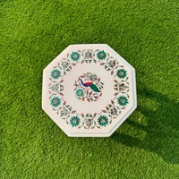 Surface élégante de dessus de table de marbre luxueux de fournisseur indien pour le café ou la console et les tables d'étude disponibles au prix d'usine