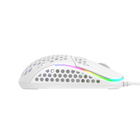 Ratón para Juegos con Cable CHERRY XTRFY M42 RGB Ultraligero Blanco con Sensor Pixart 3389 y Carcasa Ajustable (2 Tamaños)