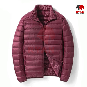 Chaqueta acolchada con capucha a prueba de viento impermeable sólida tejida personalizada para hombre invierno al aire libre cómodo brillante - Product Image 1