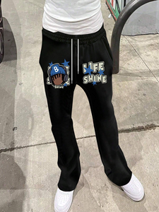 Men's Pants & Trousers Custom Baggy Pants Wide Leg Sweatpants <b>Stacked</b> Sweatpants Jogging Pants Men's Sweatpants - Product Image 4