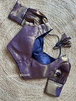 Blouses en soie South Original avec crochet au dos et col en V manches bouffantes vêtements indiens et pakistanais