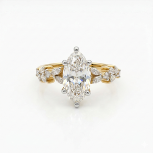 Anillo de Compromiso de Oro de 18K con Diamante Moissanite, Corte Marquesa - Product Image 2
