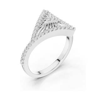 Bague en diamant de laboratoire de forme triangulaire de 0,337 CT pour femmes, clarté VVS-VS EF, or 18 carats, 14 carats, 10 carats et argent 925, rose, jaune - Product Image 4