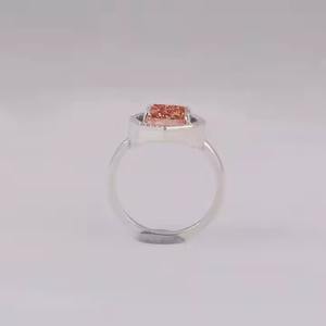 Anillo de compromiso de diamante cultivado en laboratorio de corte radiante rosa, anillo de diseño personalizado de oro sólido de 14/18K, compromiso certificado chapado en oro sólido - Product Image 4