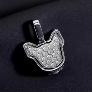 Iced Out French Bulldog <b>Pendant</b> <b>for</b> <b>Men</b> <b>Silver</b> Tone Moissanite Hip Hop Dog Face Jewellery <b>Mens</b> Hip Hop <b>Pendant</b> - Product Image 4