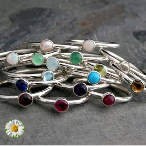 Anillo de plata de ley hecho a mano con doble piedra, piedras preciosas de cuarzo multicolor, conjunto de bisel de forma redonda de 5X10mm, bodas certificadas por IGI - Product Image 4