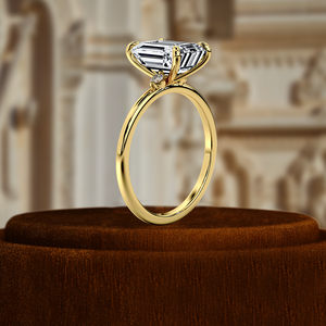 แหวนหมั้นเพชรเพาะเลี้ยง 1 กะรัต, แหวนแต่งงานทรงมรกตแบบฝังเพชร, รับรองโดย IGI, ทองคำขาว 14k ของขวัญที่ดีที่สุดสำหรับเธอในวันพิเศษ - Product Image 4
