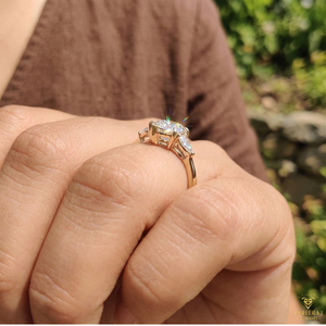 Bagues en diamant Marquise néerlandaise, diamants de laboratoire, clarté VVS, bagues en diamant de forme fantaisie, bagues de fiançailles et de mariage Marquise néerlandaise 14K - Product Image 4