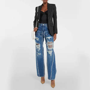 Bas prix respirant léger 350gsm hommes en détresse Baggy pantalon mode 2025 fabriqué en usine Look délavé hommes Baggy pantalon - Product Image 1