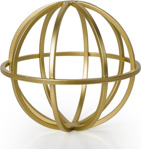 Sphère décorative moderne en métal faite à la main Sculpture florale abstraite Décoration de table Nouvelle arrivée Or Noël Mariage Maison - Product Image 5