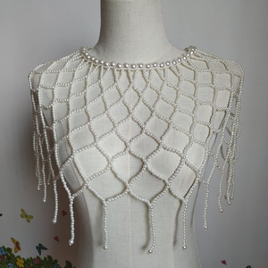 Collier de perles de verre de couleur blanche, design incroyable, longues pampilles, collier très demandé, prix avantageux. - Product Image 6