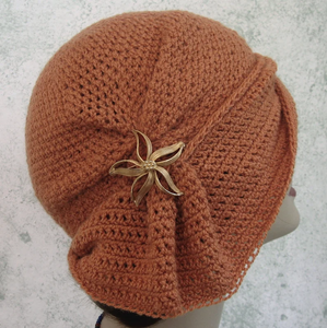 Unisex Crochet <b>Bonnet</b> Pattern Womens Cloche Side Gathers Draped Brim Beach Travel Outdoor Casual Wear Digital Download - Product Image 3