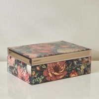 Boîte à bijoux élégante de conception florale de princesse avec le morceau de stockage décoratif de tiroir ajoutent le luxe et le charme à la vanité ou à la coiffeuse