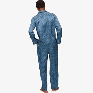 ชุดนอนผ้าไหมซาตินสำหรับผู้ชาย, ชุดนอนแฟชั่นแขนยาวชุดนอนฤดูหนาว - Product Image 4