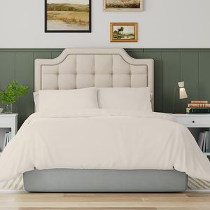 Ensemble de housse de couette double 100% coton biologique ivoire <span class=keywords><strong>200x200</strong></span> cm 4 pièces literie double légère et respirante pour un confort complet - Product Image 1