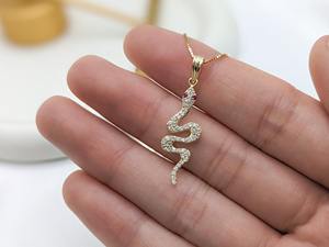 Collier pendentif en diamant moissanite VVS, best-seller, avec or 14 carats, bijoux fins pour femmes, cadeau de luxe pour elle - Product Image 2