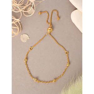 Pulsera CLARA de Plata Pura 925 con Cadena de Bolas Doradas, Bañada en Rodio y Oro con Diamantes, Ideal para Regalo, Fiesta, Boda, Tipo Brazalete - Product Image 2