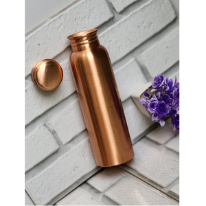 Botella de cobre puro pulido de 2L, utensilios de cocina saludables con luz LED para beber directamente jugo, tapa de botella de cobre promocional para deportes - Product Image 1