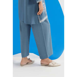 Pantalones Anchos de Mezclilla Azul para Mujer, Transpirables, Bordados, con Estampado Floral, Cintura Alta, Corte Holgado, Talla XL - Product Image 3