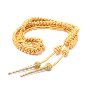 Aiguillette Ceremonial Dorada con 2 Puntas, Alambre de Bullion, Colores y Logotipo Personalizables, Sin Correa, Accesorio de Uniforme para Defensa Personal - Product Image 2