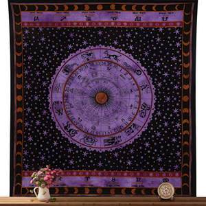 Tapices colgantes de pared con estampado de bloques de mano de algodón bohemio hippie bohemio mandala personalizados de India para decoración del hogar y cumpleaños - Product Image 1