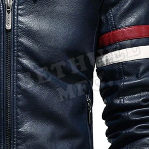 2024 nouveaux hommes en cuir moto veste broderie fermeture éclair manteau hommes mode Streetwear veste - Product Image 5