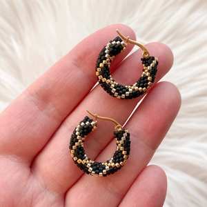 Modern Resum <b>Beaded</b> Earrings with <b>Turquoise</b> Design and Cascading Fringe Unique Jewelry Gift by MS Handicraft - Product Image 6