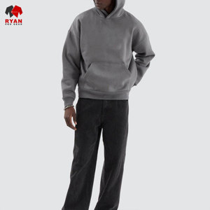 Sweat à capuche personnalisé avec logo frontal pour homme, en tissu polaire 100% coton, confortable et respirant, coupe régulière, service ODM - Product Image 1