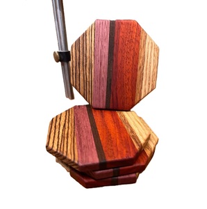 Hexagon Shape Highest Sell Walnut <b>Coasters</b> Wooden& Polished - Product Image 3