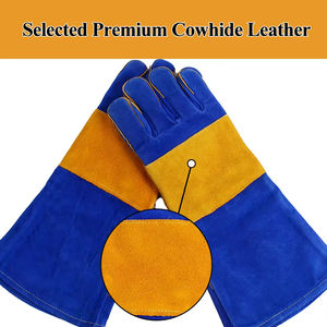 Offre Spéciale 16 pouces gants de soudage de sécurité de qualité supérieure gants de barbecue résistants à la chaleur gants de soudeur de travail en cuir de vachette fendu - Product Image 5