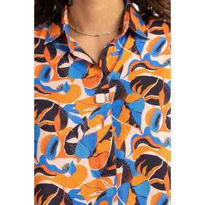 Abstract Print Chiffon <b>Top</b> 224-217-023 - Product Image 2