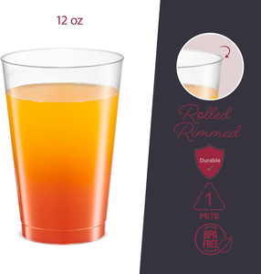 Gobelets en plastique transparent jetables de 12 oz, étanches, pour fêtes et mariages, biodégradables, recyclables, sans BPA, gobelets froids - Product Image 5
