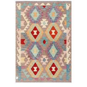 พรมกิลิมไมมาณา อัฟกานิสถาน ขนาด 153 x 105 ซม. ชุดพรมพื้นที่แบบดั้งเดิมของชาวอัฟกัน - Product Image 1