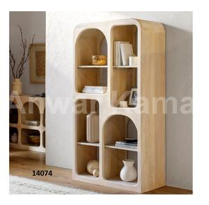 Estante de exhibición de madera y metal de cuatro niveles, exhibición de almacenamiento para el hogar, sala de estar, decoración de oficina - Product Image 2