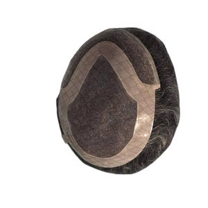 Perruque Taz Hair BD en cheveux humains, ondulée, prothèse, 100% cheveux chinois Remy, toupet à dentelle frontale avec base mono - Product Image 1