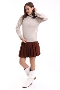 Fabricante de ropa de mujer Bufanda de manga larga Cuello Prendas de punto Suéter Otoño Invierno Nuevo estilo Prendas de punto Oportunidad al por mayor - Product Image 5