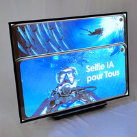 Boîte à lumière rectangulaire verticale moderne ultra-mince à LED pleine couleur haute luminosité, éco-responsable, avec cadre en verre et aluminium, 500x700mm