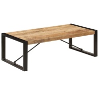 Table basse en bois de manguier massif de conception moderne, finition naturelle