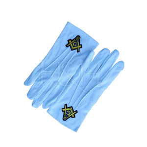 Gants maçonniques personnalisés taille libre gants maçonniques en coton blanc fait logo maçonnique en métal pour gants - Product Image 4