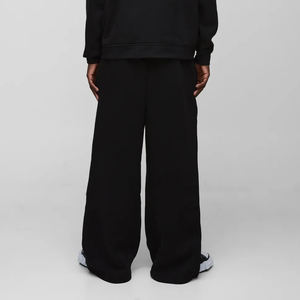 Pantalones de hombre de algodón 100% de peso pesado, ropa de calle, pantalones de chándal holgados de gran tamaño, pantalones de chándal de pierna recta lavados personalizados para hombre - Product Image 4