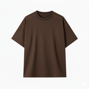 OEM/ODM personnalisé T-shirt décontracté pour hommes avec col rond solide lourd GSM 260 grammes tissu en mousseline de soie Design vierge Logo avant Position - Product Image 6