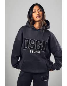 Dernier design personnalisé de vêtements pour femmes, survêtement personnalisé, survêtement oversize pour femmes, ensemble pantalon cargo à jambes larges et sweat-shirt à capuche en 2 pièces - Product Image 2