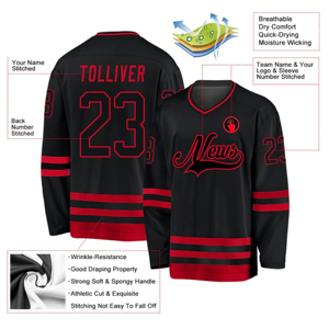 Maillot de hockey sur glace personnalisé, sublimation, séchage rapide, respirant, polyester, uniforme durable, tenue d'équipe 2025 - Product Image 2